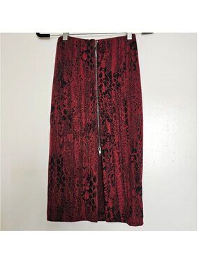 Kiki Riki Stretchy Tube Maxi Midi Skirt w Front Zipper, S